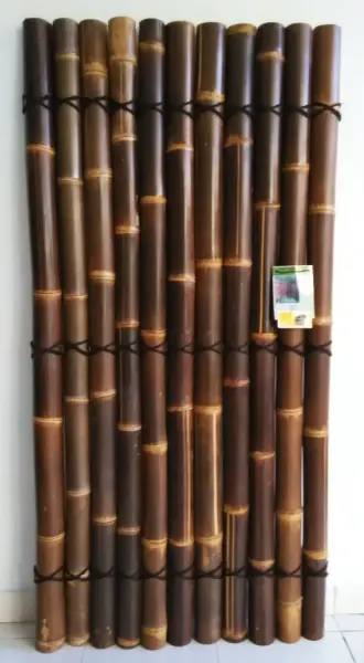 Product image of the product “Bamboo element Model Surabaya, rigid, brown-black (wulung), with decorative rope. Diameter 3-5cm 90 x 180 cm Height. ”